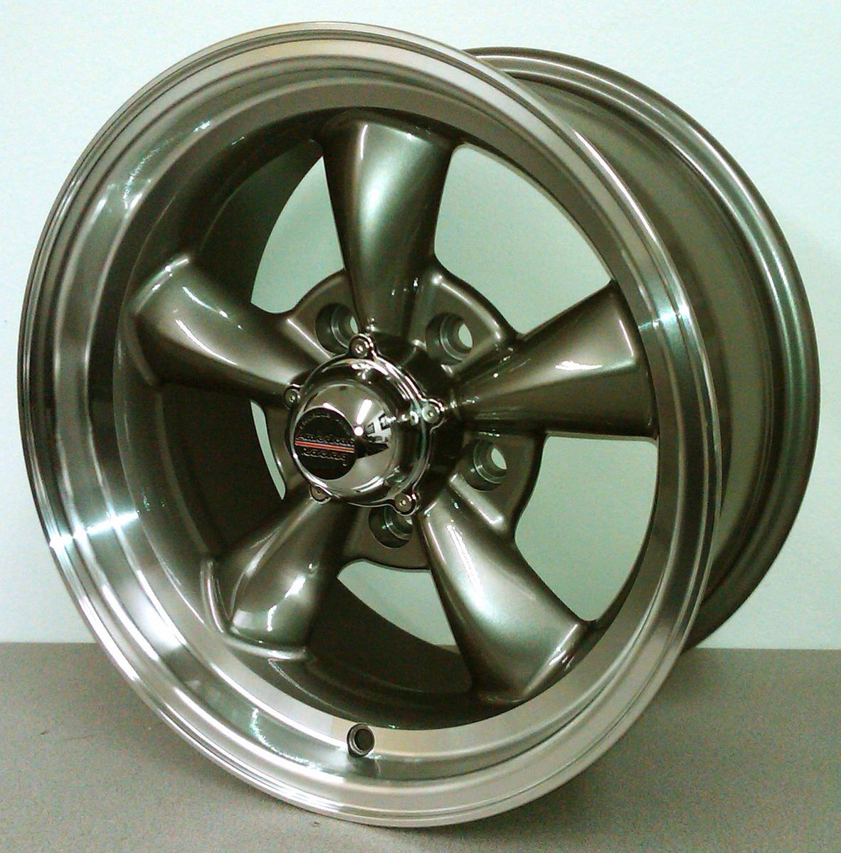 Thrust Style Gray Wheels 15x7 15x8 Ford Chevy 15 Musclecar Rim