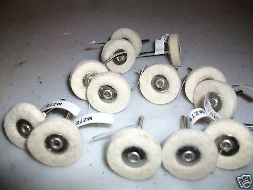 12pc POLISHING 1 FELT WOOL BUFFING WHEELS BRUSHES FOR DREMEL / ROTARY