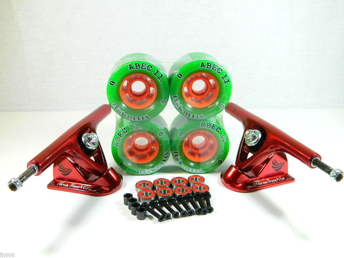 Slide Longboard Trucks ABEC 11 Flywheels 76mm 81A Wheels