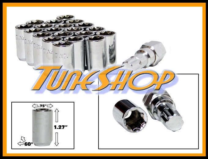 20 Tuner Wheel Lock Lug Nuts 8 Point Key 12x1 5 12 1 5 Acorn Open End