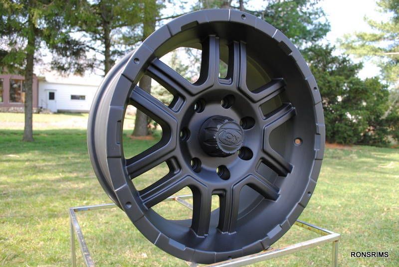 97 12 FORD F150 250 7 LUG BOLT WHEELS 7 on 150 mm ION 179 MATTE BLACK