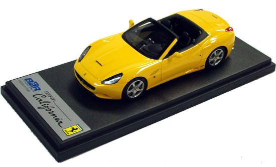 BBR 1 43 2008 FERRARI CALIFORNIA OPEN ROOF YELLOW BLACK INTERIOR