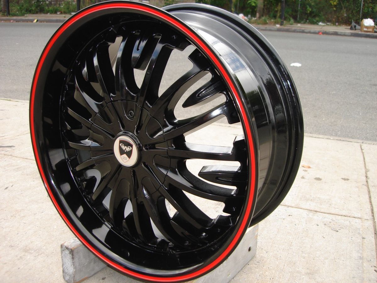GWG G36 18 Black Red Ring Wheels Rims Toyota Supra MR2 Venza Yaris