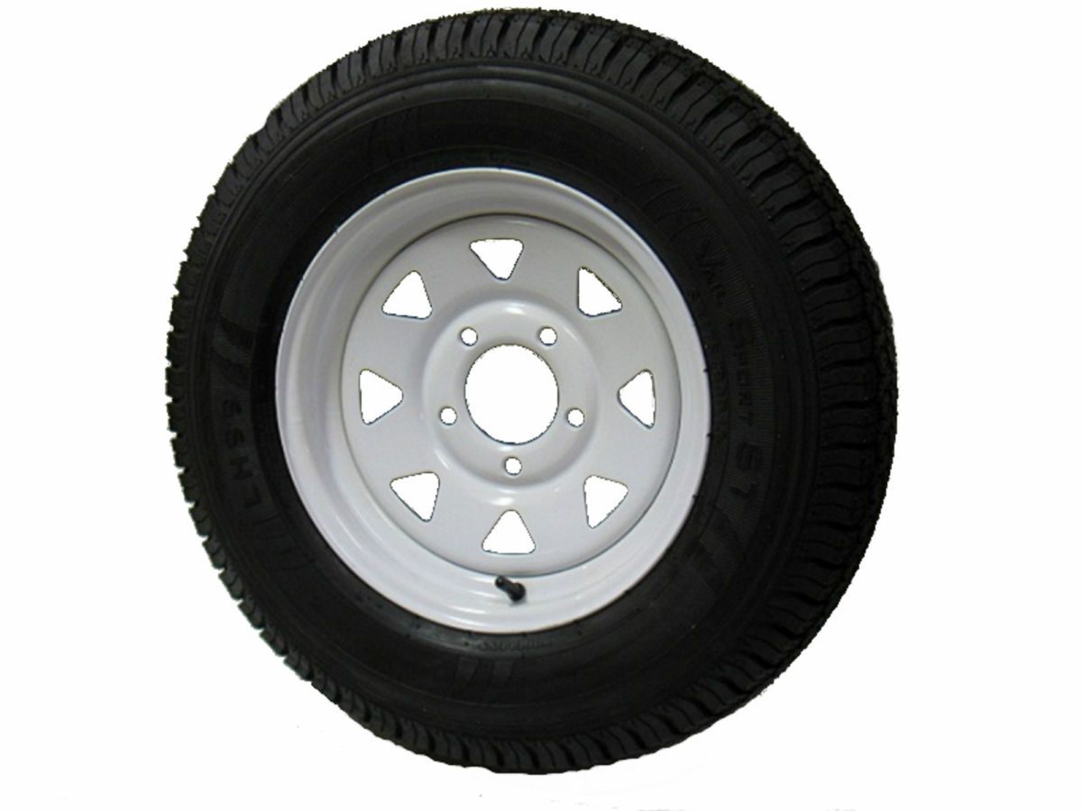 LRC Vail Sport Trailer Tire 15x5 5 Bolt White Spoke Wheel Rim