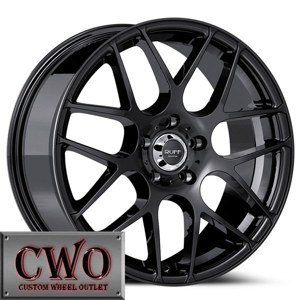 18 Black Ruff R356 Wheels Rims 5x112 5 Lug Passat Audi Mercedes A4 A6