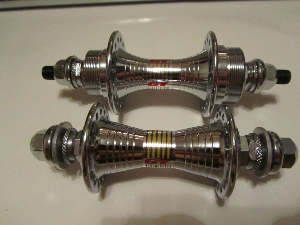 Old school BMX NOS CHROME GT SEALED HUBS HOLLOW BOLT PERFORMER VERTIGO