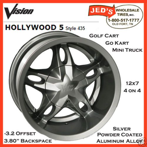 12 Aluminum Golf Rims Wheels 12x7 4x4 4x100 4 3