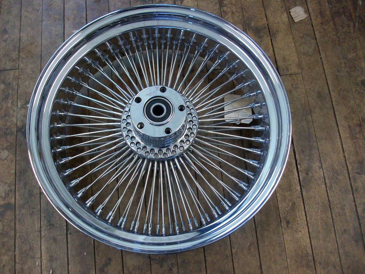 DAVIDSON HD CUSTOM CHROME 80 SPOKED WHEEL 18x5.5 FX FL REAR RIM 00 0