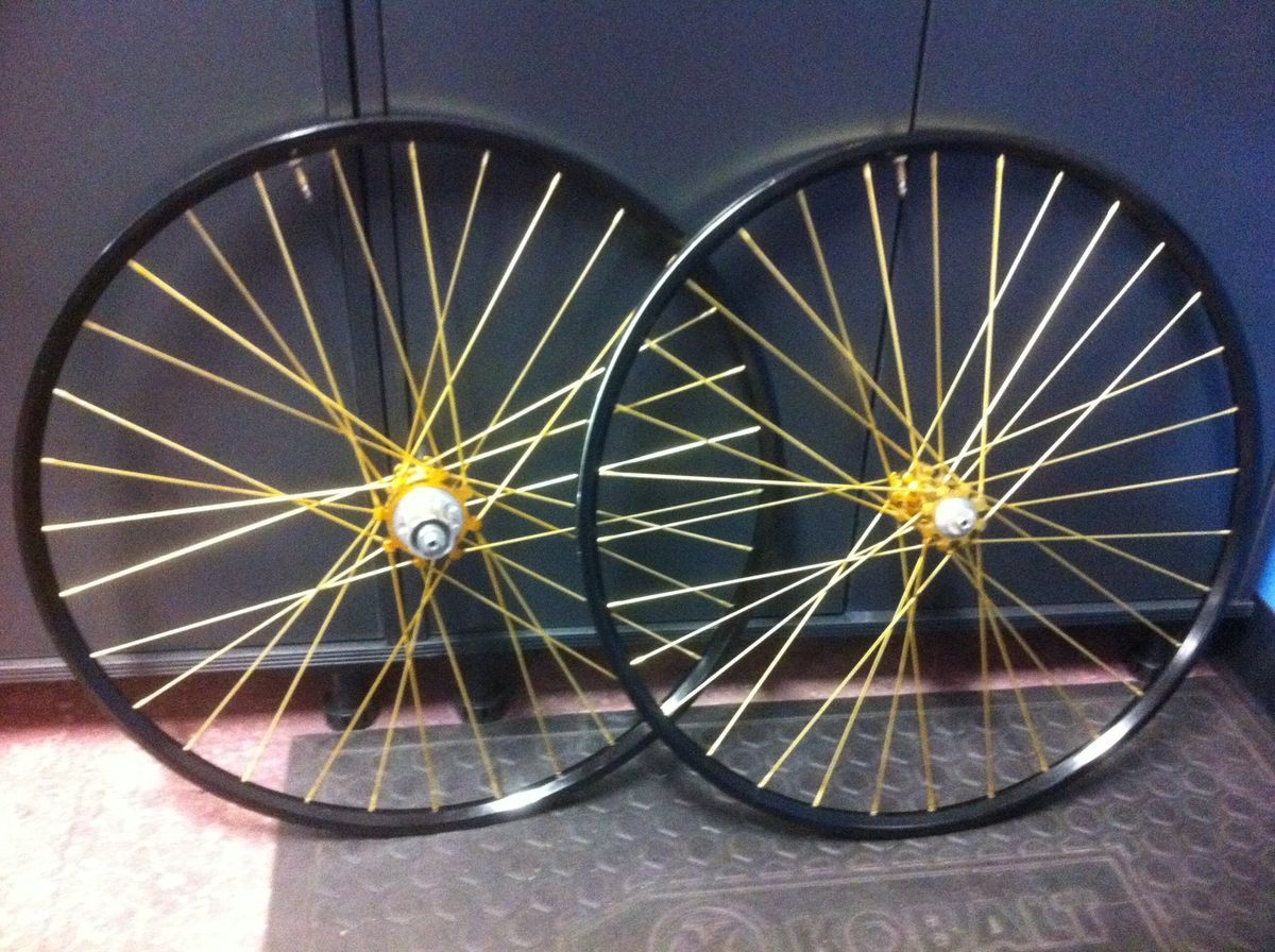 I9 Industry Nine MTB Wheelset Gold Hubs Spokes Crest Rims 26