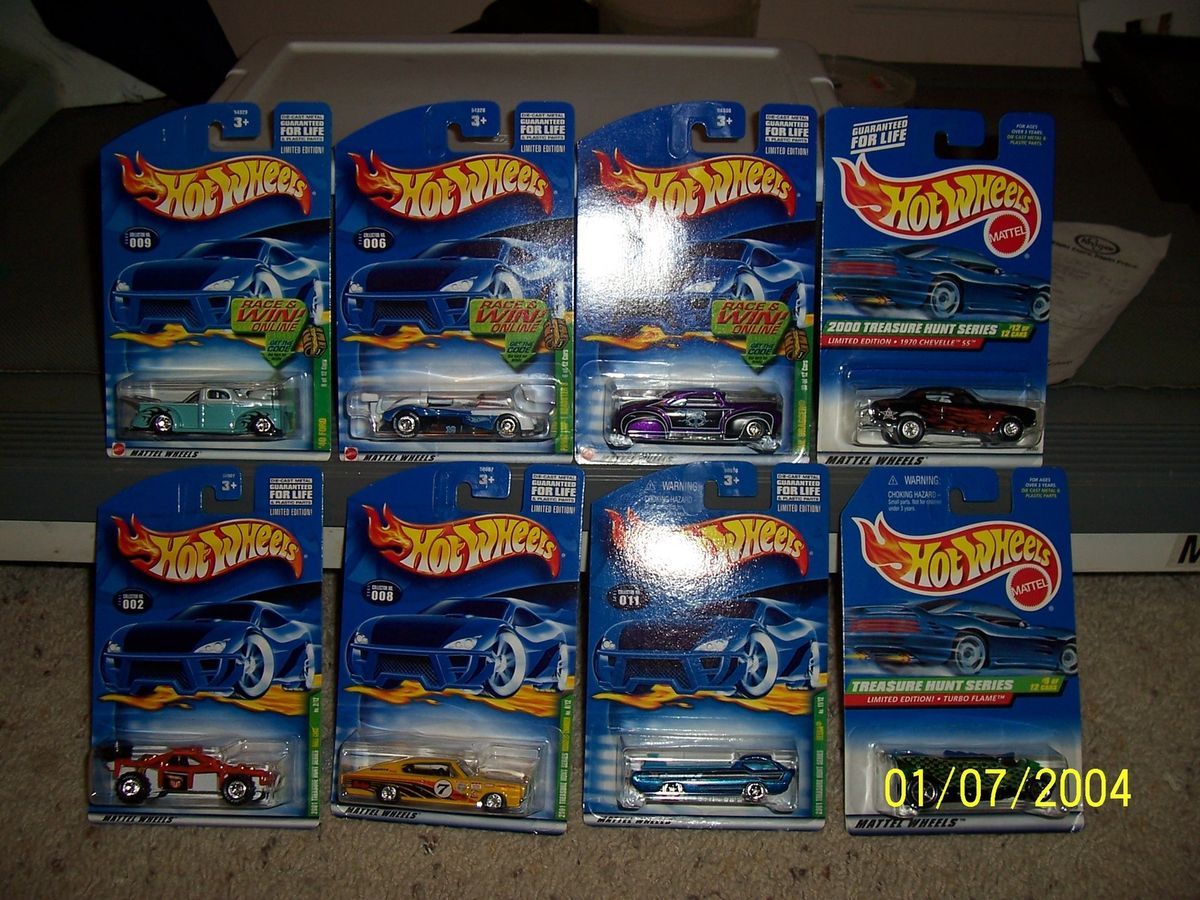 Hot Wheels Treasure Hunt Lot of 8 All Rubber Tires