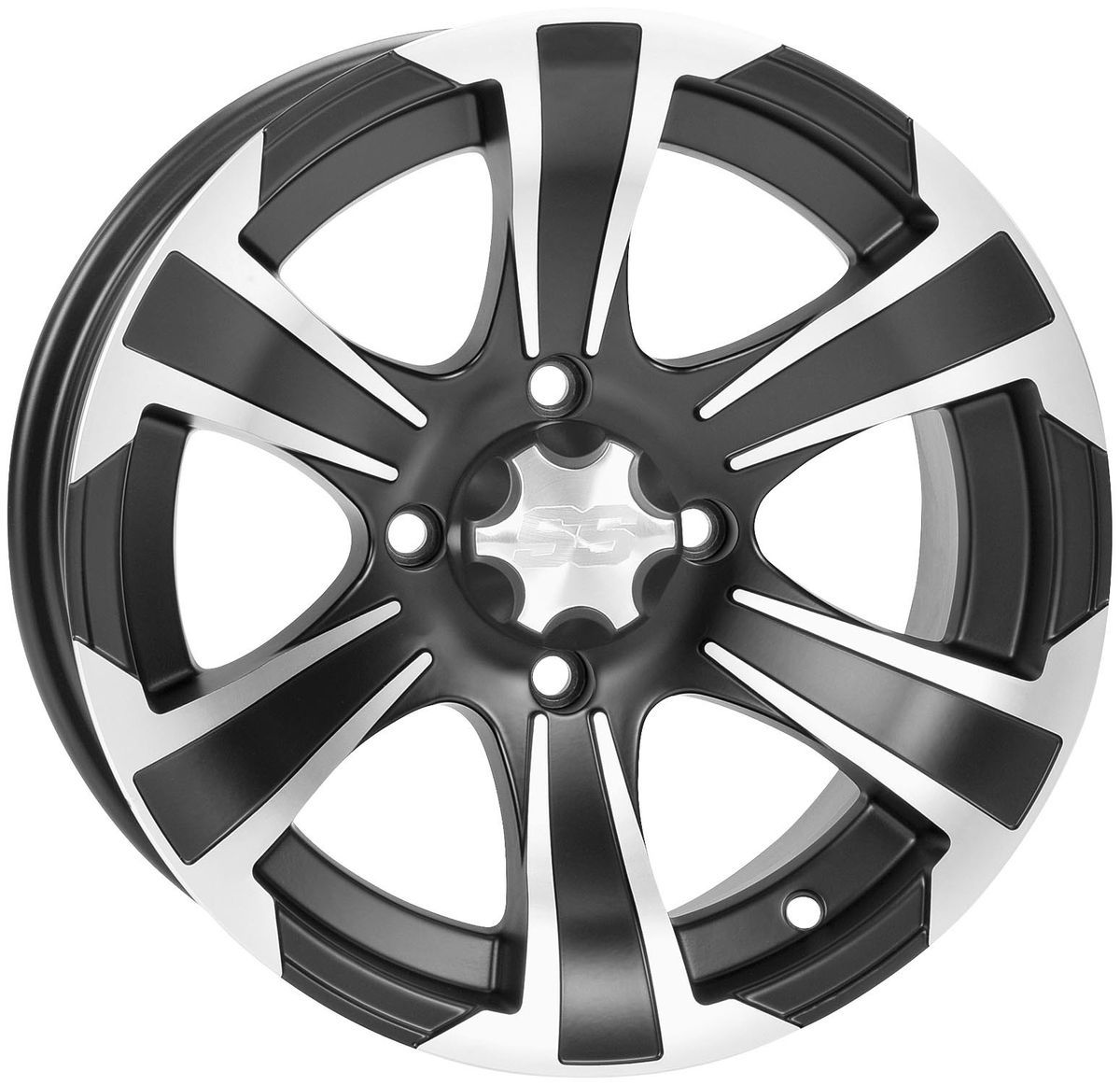 Rancher F R 14 inch Matte Black w Machined ITP SS312 ATV Rims