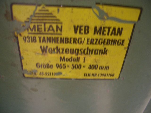 VEB Metan Stahl Schrank Werkstattschrank Werkzeugschrank Stahlschrank